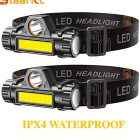 Resim Staaricc 1 adet Ultra Parlak Şarj Edilebilir XPE Spot Işık + COB Sel Işığı Baş Feneri, Manyetik Dış Mekan El Feneri ile Su Geçirmez IPX4, Kamp, Balıkçılık, Yürüyüş, Acil Kurtarma için Uygun 