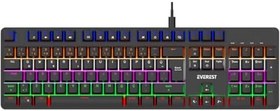 Resim Everest KB-MeKanik 1 Lumos USB Rainbow Aydınlatmalı Full Anti-Ghosting Mekanik Gaming Oyuncu Klavye (Siyah (Blue Switch)) 