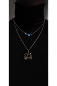 Resim Kadın Nazar Boncuklu Lotus Çiçeği Kolye 