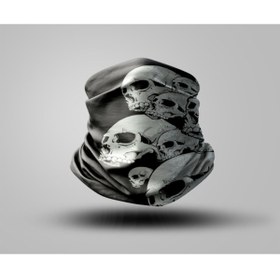 Resim Buffalo Skull Tasarımlı Motorcu Buff Maske Outdoor Boyunluk Unisex Bandana 