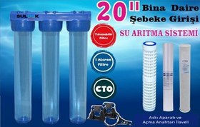 Resim 20 Inç Daire,bina,fabrika,şebeke Girişi Su Arıtma Sistemi Tortu, Klor Temizleme Seti 