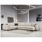 Resim Minar Kristal Dinlenme+3+köşe+2 Köşe Takımı Bej 