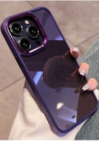 Resim EDELFU Iphone 14 Pro Max Derin Mor Sararmaz Orjinal Mika Kapak Tuşları Ve Kamera Çevresi Metal 