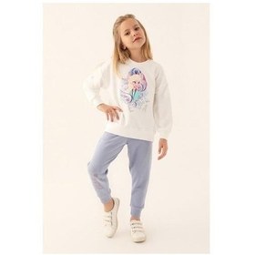Resim Yasin Tekstil Frozen Kız Çocuk Eşofman Takımı Krem 