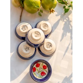 Resim El Yapımı 6'li Nar Desenli 8 cm Çerezlik Sosluk Reçellik Seramik Kase 