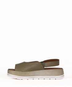 Resim Bueno Shoes Haki Deri Kadın Düz Sandalet 01we3403 
