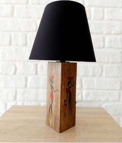 Resim Retro Now Africa Ii Ahşap Ayakli Abajur 