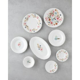 Resim UltraMint Renkli 20 Parça Porselen Kahvaltı Takımı, 6 Kişilik Set 