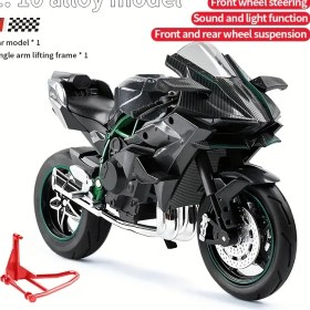 Resim 1:10 Ölçekli Premium Alaşımlı Motosiklet Modeli - Erkek Çocuklar İçin Mükemmel Hediye, Noel, Cadılar Bayramı ve Şükran Günü İçin İdeal | Koleksiyonluk Oyuncak Araba ve Motosiklet Sergileme 