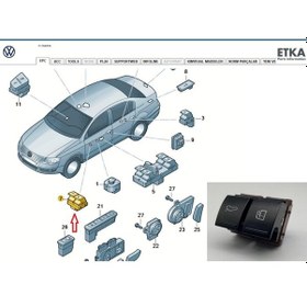 Resim Passat CC (2009 -- 2017) Bagaj Ve Depo Kapağı Düğmesi 3C0959903B 