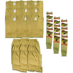 Resim 9'Lu Bedelli Ve Acemi Asker Malzemesi Giyim Paketi Yeşil 