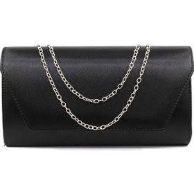 Resim Keeba Siyah Abiye Çanta. Siyah Kadın Abiye Çanta. Abiye Siyah Kumaş Davet Gece Portföy Clutch Çanta 