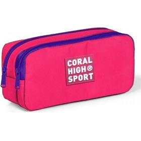 Resim Coral High Sport İki Gözlü Neon Mercan Kalem Çantası 