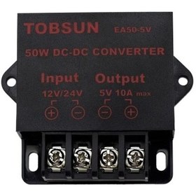 Resim Mufunye 5v 10a 50w Otomobil Led Ekran Girişimi, 12v/24v'den 5v Dönüştürücü, Dc Transformatör, Aşırı Gerilim-koruma, Metal-kalıplı 