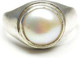 Resim 55 Karat İnci Yüzük 6 Karat Taş Som Gümüş Kalın Erkek Yüzük Boyutu 4,5,6,7,8,9,10,11,12,13 