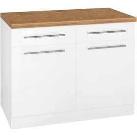 Resim Vera Mutfak 2 Çekmeceli 2 Kapaklı Alt Modül -100 Cm - Çok Amaçlı Dolap -tezgah Dahil Beyaz 