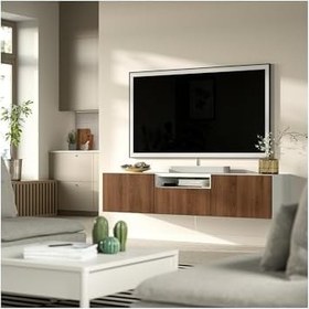 Resim Tv sehpası, beyaz-ceviz görünüm, 180x42x39 cm, LAPPVIKEN 