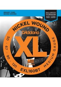 Resim D'addario Exl160bt Xl Nickel Serisi Bas Gitar Tel Seti Medium - 50-120 - Balanced Tension 