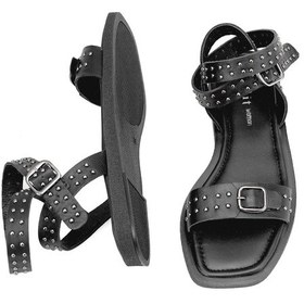 Resim Elit Maribelle Kadın Hakiki Deri Ortopedik Düz Sandalet Siyah Siyah 