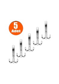 Resim Noktalı Portmanto Vestiyer Duvar Dolap Elbise Askısı Krom Mobilya Kapı Askılığı Askılık 5 Adet Krom 