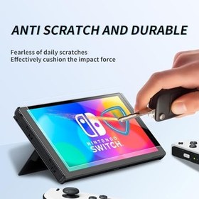 Resim Nintendo Switch OLED Model 2021 ve 2023 ile Uyumlu 2'li AR Ekran Koruyucu El Oyun Konsolu 7 inç Yumuşak Film Kurulumu Kolay Yansıma Önleyici Temperli Cam Filmden Daha Fazla HD 