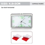 Resim Novahub Gümüş Mini Aydınlık Otomatik Ölçer Saat Araba Dahili Stick-on Kuvars Saat Pano Saati Styling Araba Aksesuarları 48x32 Mm 