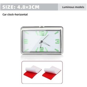 Resim Novahub Gümüş Mini Aydınlık Otomatik Ölçer Saat Araba Dahili Stick-on Kuvars Saat Pano Saati Styling Araba Aksesuarları 48x32 Mm 