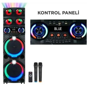 Resim by EKTIREN Subzero Wr148 Karaoke Hoparlör - 12" X2 Woofer, 120w Güç, Parti Işıklı, 2 Mikrofon Ile Mükemmel 