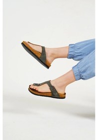 Resim İlda Yeşil Süet Terlik Yeşil 