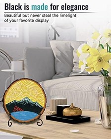 Resim Lzerking Demir Teşhir Standı 10'lu Paket, 8 İnç Plaka Standı Resim Standı Fotoğraf Standı, Fotoğraf Çerçevesi, Sanat Eserleri, Koleksiyon, Dekoratif Tabak, Kitap, Ofis için Siyah Katlanabilir Şövale Standı 