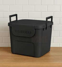 Resim 3 Lü Set Soğanlık Sepet Havalandırmalı Erzak Kutusu Bpa Free Sebzelik Saklama Kutusu Antrasit 90 Lt Antrasit 