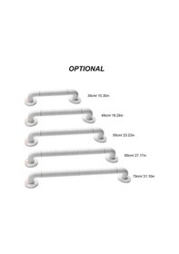 Resim Novahub Yaşlılar Banyo Tutma Bariyeri - 39cm Beyaz Abs Paslanmaz Çelik Engelli Destek 