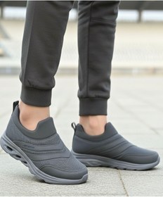 Resim Wickers Erkek Yürüyüş Günlük Spor Ayakkabı Bağcıksız Füme Gri Hafif Taban Ortopedik 2418 