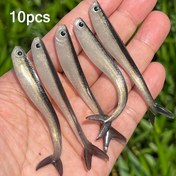 Resim 10 adet El Yapımı Yumuşak Yem Balıkçılık Yemi - Gerçekçi Gri Silikon Gövde, 8cm Uzunluk, 2g Ağırlık, Etkili Balıkçılık için Mükemmel Tutuş Tasarımı, Balıkçılık Aksesuarları | Canlı Balıkçılık Yemleri | Esnek Yemler 