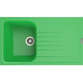 Resim Polex Cristalüx Granit Evye P-02 Yeşil Tezgah Altı Ve Tezgah Üstü Mutfak Evyesi 85x49.5 CM 