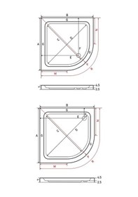 Resim Shower 75X75 Oval Flat Duş Teknesi 