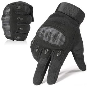 Resim Xindoker Erkekler İçin Siyah Tam Parmak Dokunmatik Taktik Eldiveni - Sert Kasa Parmak Korumalı, Motosiklet, Dağcılık, Av, Binicilik, Kayakçılık İçin Koruyucu Eldiven M Bedeni Siyah 