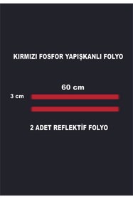 Resim Kumraldede Folyo Yapışkanlı KIRMIZI FOSFOR ŞERİT 3 X 60 Cm 2 adet 