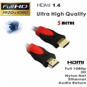 Resim 5M Metre Mt Hdmi Kablo Full Hd Altın Uçlu Lcd Tv Laptop Bilgisayar 