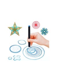 Resim 3 D Spirograph Çizim Seti Desen Cetveli 2 Adet Şeffaf 