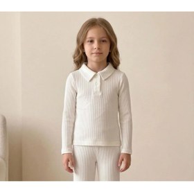 Resim kidstalya Yakalı Ekru Kız Çocuk Body 