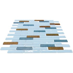 Resim MozaiKristaL Mutfak Tezgah Arası Ve Iç Dekorasyon Için 15x73 Mm Kristal Mozaik ( 1 Koli = 1 M2 Fiyatıdır) 