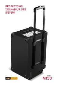 Resim Powerway MT50 Şarjlı Mikrofonlu Hoparlör Karaoke Sistemi Taşınabilir Amfi Büyük Bluetooth Hoparlör 