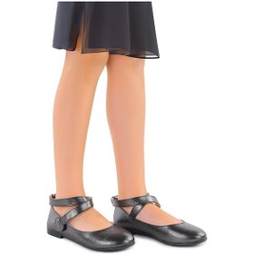 Resim Kiko Kids Cırtlı Kız Çocuk Babet Ayakkabı Arç 04 Platin 