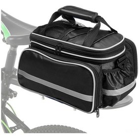 Resim Symbee Siyah Bisiklet Arka Raf Çantası, Geniş Hafıza, Çok Bölmeli, Detachable Askı, Bisiklet Seyahat Ve Hafta Sonu Turları İçin Siyah 