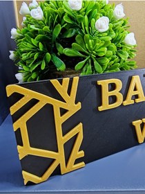 Resim Pleksibu WC YÖNLENDİRME LEVHASI 20X7 CM SİYAH ÜZERİ GOLD 