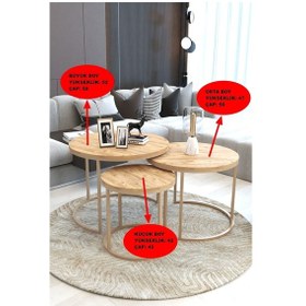 Resim Faymend Giant Lüks 3'lü Orta Sehpa Modern Cappuccino Atlantik Çam Cappuccino 