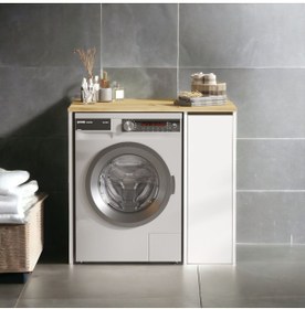 Resim L'occi Concept Darell Çamaşır Makinesi Dolabı Çekmeceli Keçe-beyaz Dl1-wk 