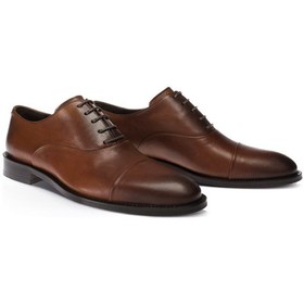 Resim Deery Hakiki Deri Taba Rengi Klasik Erkek Oxford Ayakkabı - 01026mtban03 