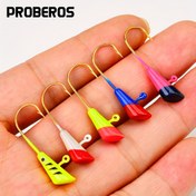 Resim Proberos 5 adet Premium Jig Head Balıkçılık saç tokası - Yumuşak Yumurtalar ve Sert Yemler için Renkli, Kanlı Kurşun saç tokası - Balıkçılar için Temel Ekipman - Bass Balıkçılığı ve Tatlı Su Balıkçılığı için 